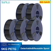 5KG Packung SUNLU PETG 3D-Filament 1,75mm Schwarz Weiß Sauber Gewickelt Hohe Zähigkeit Druckspule für FDM 3D-Drucker Materialien
