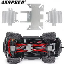 AXSPEED Stainless Steel Chassis Armor Skid Plate Axle Protector for 1/18 RC Crawler TRX4M Bronco Defender Upgrade Accessories