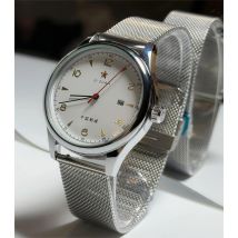 New 1963 Men's Pilot Watch 41mm Retro Gold Classic Sweep Second Stainless Steel Leather Strap Sport Fashion Men's Watch