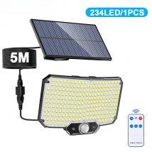Luci di Sicurezza Solari a LED con Sensore di Movimento per Esterni, Faretto 234/280/226 LED, Lampada da Parete Impermeabile IP65, Alimentata a Energia Solare, 3 Modalità