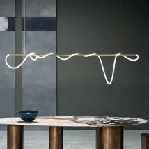 Lampadario moderno a soffitto a LED con tubo lungo per tavolo, sala da pranzo, cucina, bar, illuminazione a sospensione, design a sospensione, apparecchi di illuminazione a sospensione