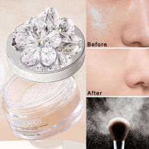 Crystal Flower Setting Powder Oil Control Kompaktes wasserfestes Puder Exquisites durchscheinendes Gesichtspuder Dupe Makeup Große Kapazität
