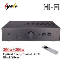 LYELE TS-2 Stereo Power Amplifier 200w*2 High Power Support Fiber Coaxial Input NE5532 Class AB Transistor HIFI Audio Amplifier