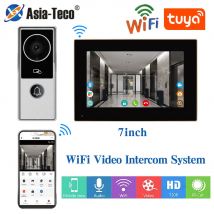 Wifi Tuya App Videocitofono Videocitofono 1080P Videocitofono HD per appartamento Monitor touch da 7/10 pollici Sblocco con un tasto Rilevazione del movimento