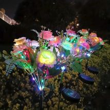 Solar-LED-Leuchten, Hibiskus-Blumen-Rasenlampe, IP65, für den Außenbereich, wasserdicht, für Hof, Terrasse, Garten, Dekoration, Blumen-Feiertagsparty-Laterne