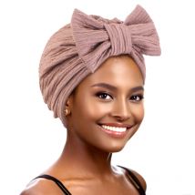 Muslimische feste Motorhaube für Damen, afrikanische Plissee, Schleife, Hijab, Turban, Hut, Schal, Kopfbedeckung, Kappe, Kopfwickel, Chemo-Mützen, Haar-Accessoires
