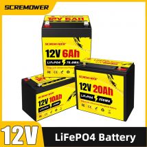 12V LiFePO4-Batterie 6Ah 10Ah 12Ah 20Ah 4000+ Zyklen wiederaufladbare Batterien Lithiumbatterie Eingebautes BMS für USV-Fischfinder