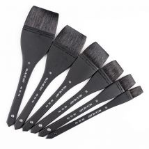 Scoiattolo Capelli misti Forma piatta Manico in legno nero Pittura professionale per acquerello Pennello per artista Strumento MU & HE ART 202F