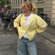 Tuularose Damen Herbst Strickjacke Mode Einfarbig Lässig Geknöpftes Strick-Oberteil Basic Büro-Dame Streetwear 2025 Neue Damen-Pullover