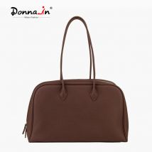 Donna-in Top Layer Cow Leather Handbag for Women Genuine Large Tote Travel Casual Commuting Shoulder Bag Soft Fashion