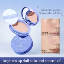 Life Girls Skin Tone Waterproof, polvere resistente al sudore, illumina naturalmente, nasconde le imperfezioni, morbida e liscia, naturale e trasparente, trucco trasparente, applicatore in spugna