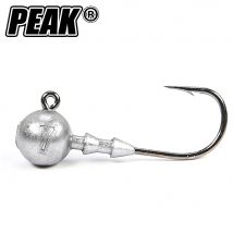 Peak 10 Stück Angelhaken Jig Kopf scharfer Haken abgestimmter weicher Köder Köder für Barsch Bass Hecht und Wels langer Schaft zum Wurm fischen