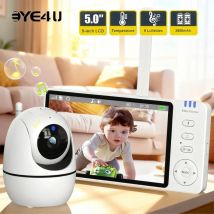 5-calowa niania wideo z kamerą Zoom PTZ Babyphone Cam ochrona bezpieczeństwa kamery monitorujące czujnik temperatury kołysanka