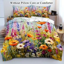 Floral Bettwäsche Set Pflanzen Bettbezug Set Bettbezug mit Kissenbezug für Schlafzimmer Dekor Geburtstagsgeschenk Halloween Weihnachtsgeschenk