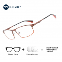 BLUEMOKY Hochwertige Metall-Augenbrauenbrille für Herren, rechteckige photochrome optische Brille, progressive Brille
