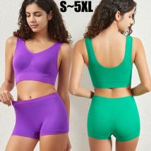 Frauen Nahtlose Bh Set Weibliche Bh Tanks Niedrigen Taille Horts Unterwäsche Sexy Casual Sport Höschen Dessous Set S-5XL Dessous