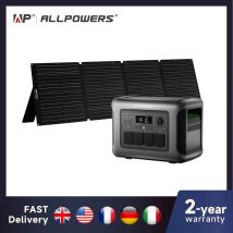 ALLPOWERS R1500 LITE Przenośna Stacja Zasilania z Panelem Solarnym 100W 200W 1056Wh Bateria LiFePO4 Generator Solarny do Użytku Zewnętrznego i w Kamperach