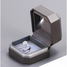 Scatola per gioielli con scatola per anelli a LED all'ingrosso per proposta di fidanzamento di nozze Scatola per anelli Collana con ciondolo Confezione regalo con custodia leggera ﻿