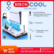 BEBONCOOL Kühlständer für PS5 Slim Vertikaler Ständer für PS5 Schnellladestation für SONY Playstation5 Gamepad Ladestation