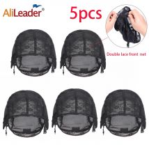 Heißer Verkauf 5 Stücke Neue Fishnet Mesh Perückenkappe Dehnbare Spitze Perückenkappen Für Die Herstellung Von Perücken Mit Verstellbaren Trägern Motorhaube Perruque