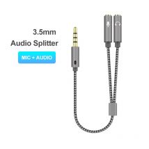 Splitter per cuffie Audio da 3,5 mm + microfono Splitter per cuffie stereo Audio Cavo jack a Y da 3,5 mm a 4 poli per PS4, cuffie da gioco per PC, Xbox One