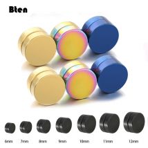 2 Stück Punk Herren Starker Magnet Magnet Ohrstecker Set Nicht Piercing Ohrringe Gefälschte Ohrringe Geschenk für Freund Liebhaber Schmuck