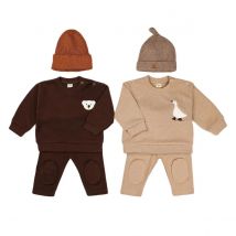 0-24M Neugeborene Baby Mädchen Jungen Kleidung Set Outfit Kleiner Bär Gans Stickerei Oansatz Tops + Lange Hosen kinder Kleidung 2023