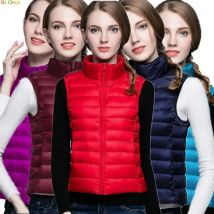 Leichte/dünne ärmellose Weste für Damen mit rotem Kragen, modische kurze Damenwestenmäntel, blaue Khaki-Grün-Schwarzweste, asiatische Größe
