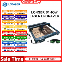 LUNGO Laser B1 40W Taglierina per incisore 36000mm/min Diodo ad alta velocità Tecnologia laser Incisione 450*440mm Area di lavoro USB TF Wifi APP