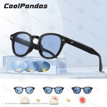 CoolPandas Mode Marke Runde Rahmen Retro Männer Sonnenbrille Photochrome Polarisierte Getönte Linse Sonnenbrille Frauen Anti-glare UV400