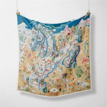 New 53CM Twill Silk Scarf Woman Decorative Printed Square Scarves Wrap Bandana Small Hijab Foulard Lady Tie Headband Neckerchief
