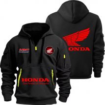Bluza z kapturem Honda dla miłośników sportów outdoorowych, nowość 2025, męska i damska, modna bluza z krótkim zamkiem i kieszeniami, idealna na wiosnę i jesień.
