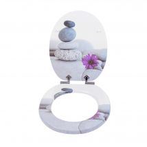 SAINOS WC Sitz mit Absenkautomatik Toilettendeckel Antibakteriell MDF Wood Kern Toilettensitz mit Motiv Klodeckel Klobrille