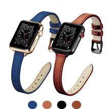 Schlankes Leder armband für Apple Uhren armband 49/44/45/42/40/41/38mm weiches Armband für iwatch Serie 3 se 5 6 7 8 9 ultra 2