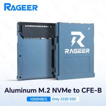 RAGEER 2230 M.2 NVMe SSD a CFExpress Tipo-B Adattatore in alluminio Scheda di espansione CFexpress per CANON R3/R5C e NIKON Z6/Z7/Z8/Z9/D6
