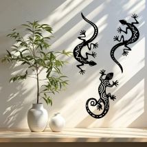 Neue Metall Gecko Wanddekoration, Metall Wandkunst Eidechse 3D Wand Silhouette Metall Wanddekoration, Schlafzimmer Wohnzimmer Dekor