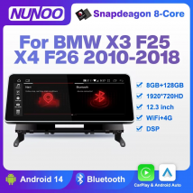 Android 14 8+128GB CarPlay für BMW X3 F25 X4 F26 2010-2018 GPS Auto-Multimedia-Player Navigation Autoradio Stereo DSP WLAN