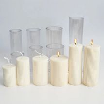 DIY Nadelstreifen Zylindrische Kerzenform 3D Flat Top Zylindrische Kerzenherstellung Zubehör Langlebige und leicht zu lösen Kunststoffform