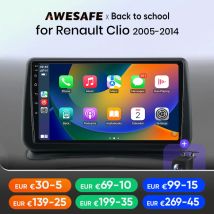 AWESAFE Autoradio para Renault Clio 3 2005-2014 pantalla Carplay inalámbrica Android Auto estéreo GPS Navi FM RDS Multimedia