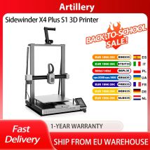 Artillery-impresora 3D Sidewinder X4 Plus S1, 300x300x400mm, velocidad de impresión de 500 mm/s, Riel de guía lineal xy-metal, nivelación automática, 8000