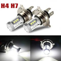 1/2 Pz Super Luminoso H4 H7 Ha Condotto La Lampadina Del Faro Dell'automobile Del Motociclo H1 H3 H8 H9 H11 Auto Fendinebbia 9005 9006 HB3 HB4 Luce 12v 24V 80W
