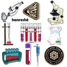 Hanreshe Science Chemistry Lab Emaille-Broschen, Anstecknadeln, Set, Wissenschaftler, Chemiker, Rucksack, Anstecknadel, Schmuck, Accessoires, Geschenke