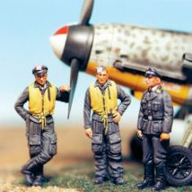1/48 Maßstab Harz Soldat Montage Modell Kit Modellierung Kämpfer Pilot Gruppe 3 Personen unmontiert und unbemalt DIY Diorama Spielzeug