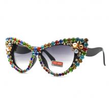 Luxus Frauen Übergroße Cat Eye Perle Strass Sonnenbrille Mode Kristall Bling Retro Sonnenbrille Damen Party Brillen Geschenk Top