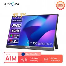 ARZOPA 17.3''1080P IPS Monitor da gioco portatile HDMI USB Schermo di visualizzazione esterno per laptop Cavalletto per PC/Mac/Telefono/Xbox/Switch/PS