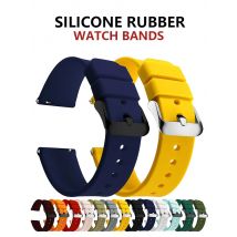Silicone Watch Bands 14/16/18/19/20/21/22/24 mm Soft Quick Release Rubber Watch Bands Samsung Galaxy, Garmin Huawei Watch Straps
