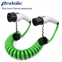 Cavo di ricarica EV a spirale da tipo 2 a tipo 2 Cavo stradale Modalità 3 Portatile 22KW 11KW EVSE 3,5 metri di lunghezza disponibile