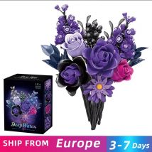 822 pezzi di fiori romantici blocchi di costruzione bouquet viola modello mattoni decorazione del desktop giocattoli educativi per bambini regali di festa