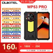 NUOVO OUKITEL WP53 PRO 4G Smartphone robusto 6.52 "24GB + 256GB 11000mAh 18W Android 15 NFC 50MP 128dB Altoparlante 36mm Telefono cellulare