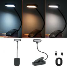 Buchlicht, wiederaufladbares Leselicht, 6 LEDs, warmes, kühles Weiß, Tageslicht mit Magnet, tragbar, flexibel, einfach zu befestigen, Nachtleselampe